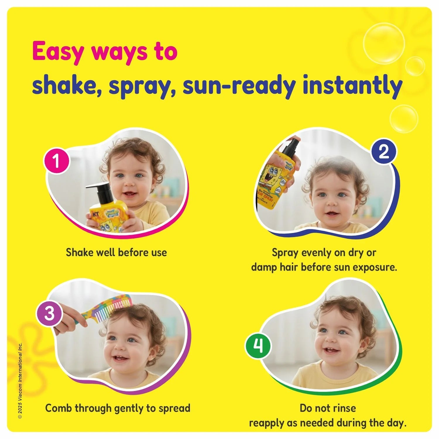 Moisturizing Sun Protection Hair Spray for Kids (3+ Years) | Hydrating & Sun-Protective Hair Care for Boys & Girls | 200ml KT KIDS