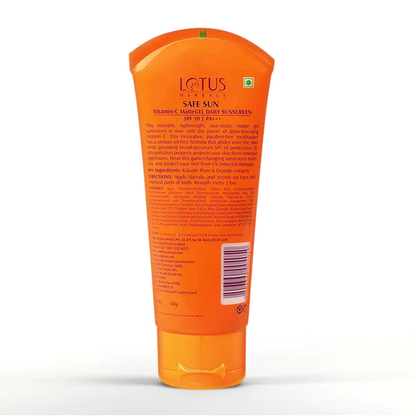 LOTUS HERBALS Matte Gel Vitamin - C Daily Sunscreen SPF 50 Lotus Herbal