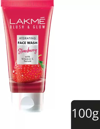 LAKME Blush & Glow Hydrating Strawberry Facewash With Vitamin C  Serum  100g Lakme