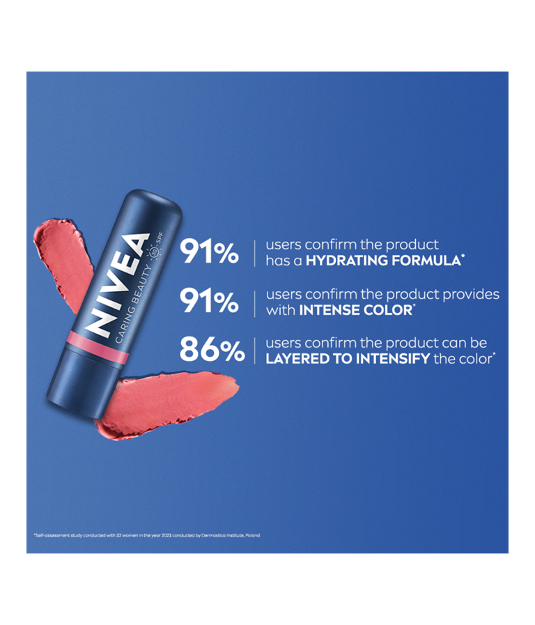 NIVEA Lip Caring Beauty ROSE Lip Balm | Lip & Cheek Tint with SPF 30 NIVEA