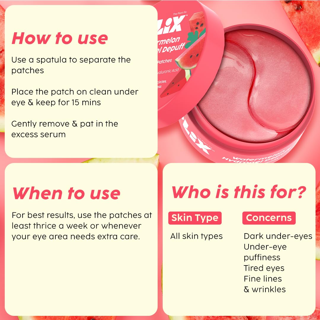 PLIX Watermelon Hydrogel Under Eye Patches 60N Plix