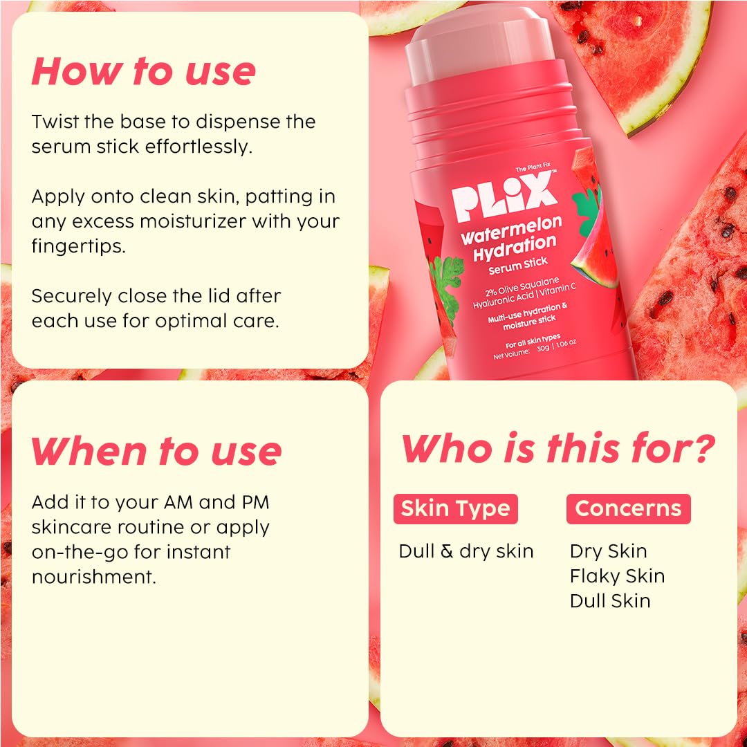 PLIX Watermelon Hydration Serum Stick - 30g Plix