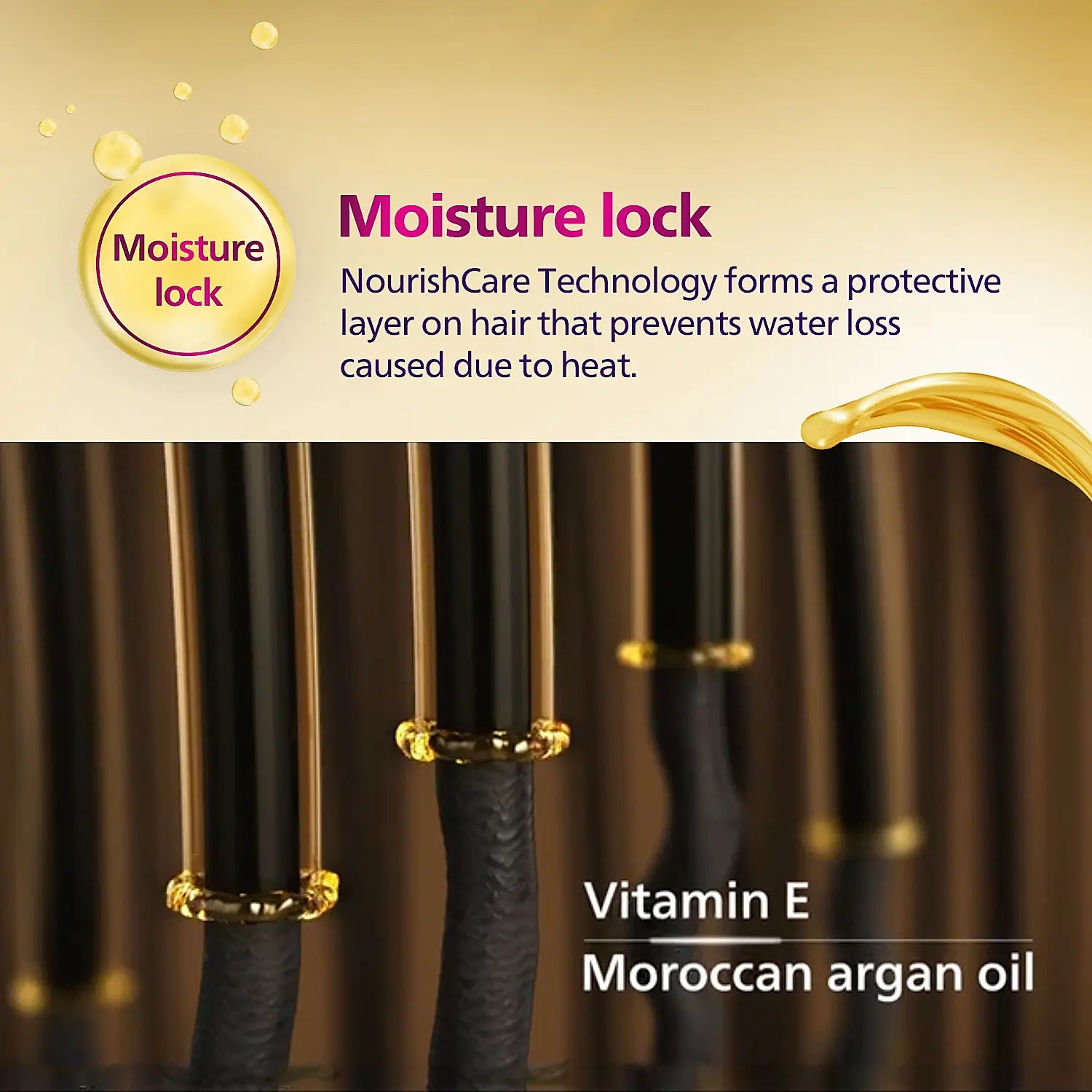 Philips No Heat Damage Hair Straightener BHS507/40 with Vitamin E & Moroccan Oil Philips