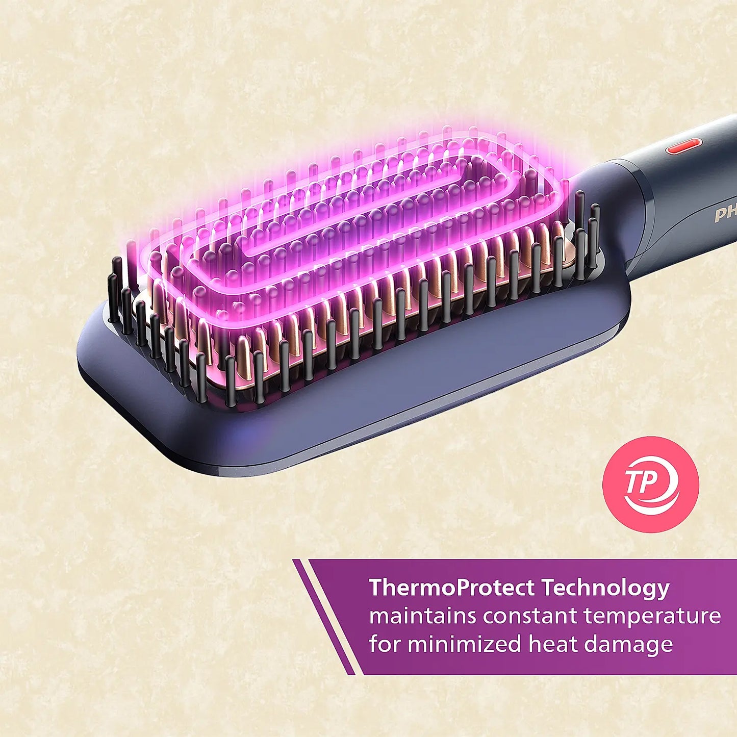 PHILIPS Hair Straightening Brush With Silkprotect Technology Philips