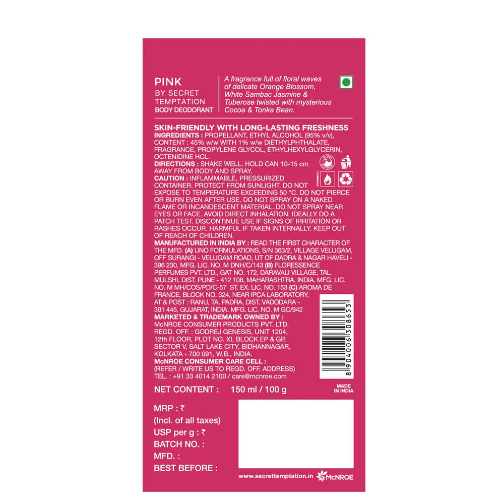 Secret Temptation Pink Deodorant 150ml