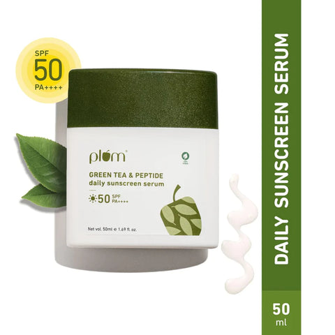 PLUM Green Tea & Peptide Daily Sunscreen Serum SPF 50 PA ++++ -50ML PLUM