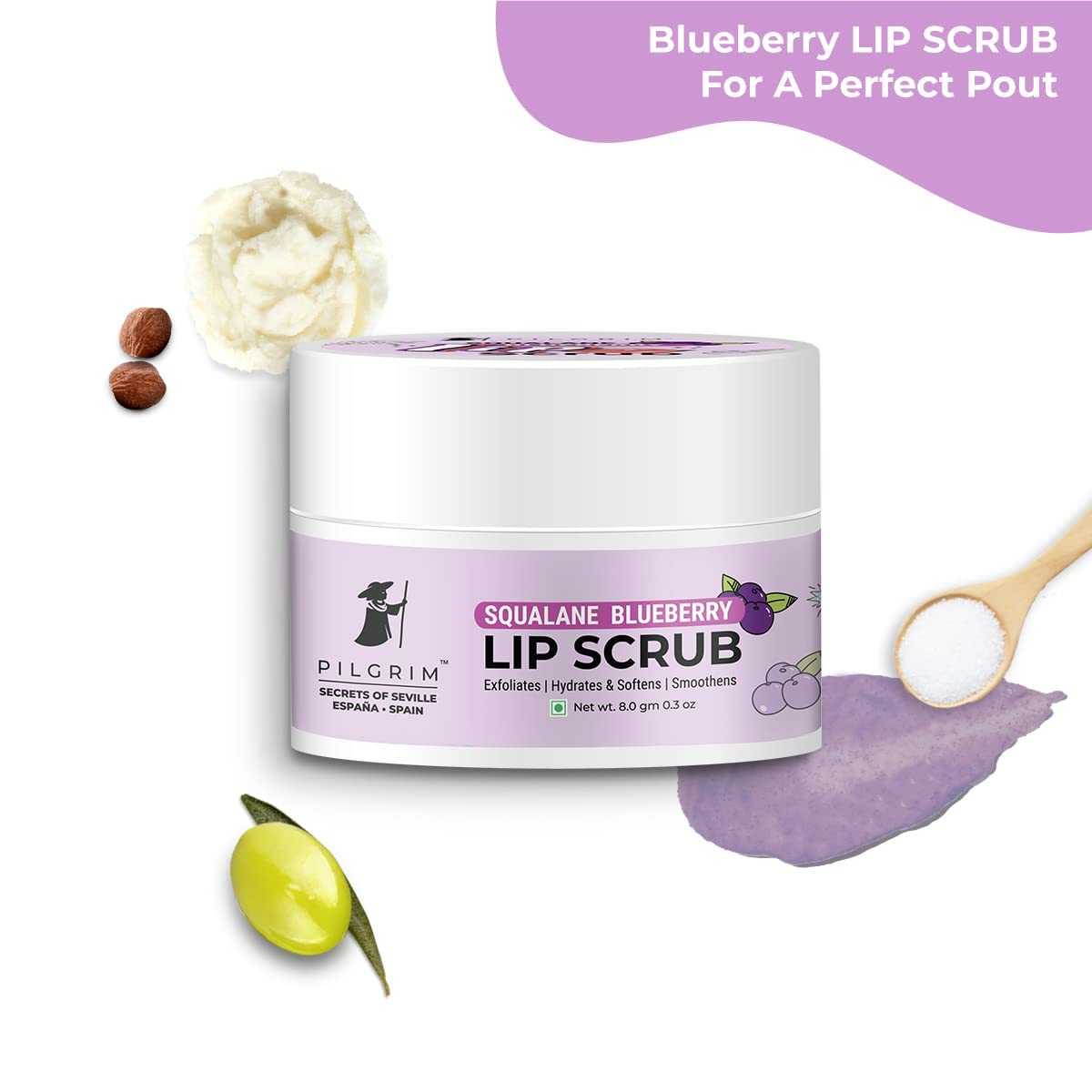 PILGRIM Squalane Blueberry Lip Scrub 8gm Pilgrim