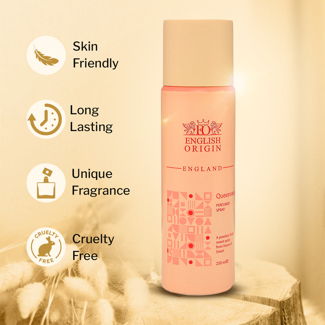 ENGLISH ORIGIN England | Fruity, Sweet Deodorant | Long Lasting Deodorants | Queensway Perfumed Spray 250Ml ENGLISH ORIGIN