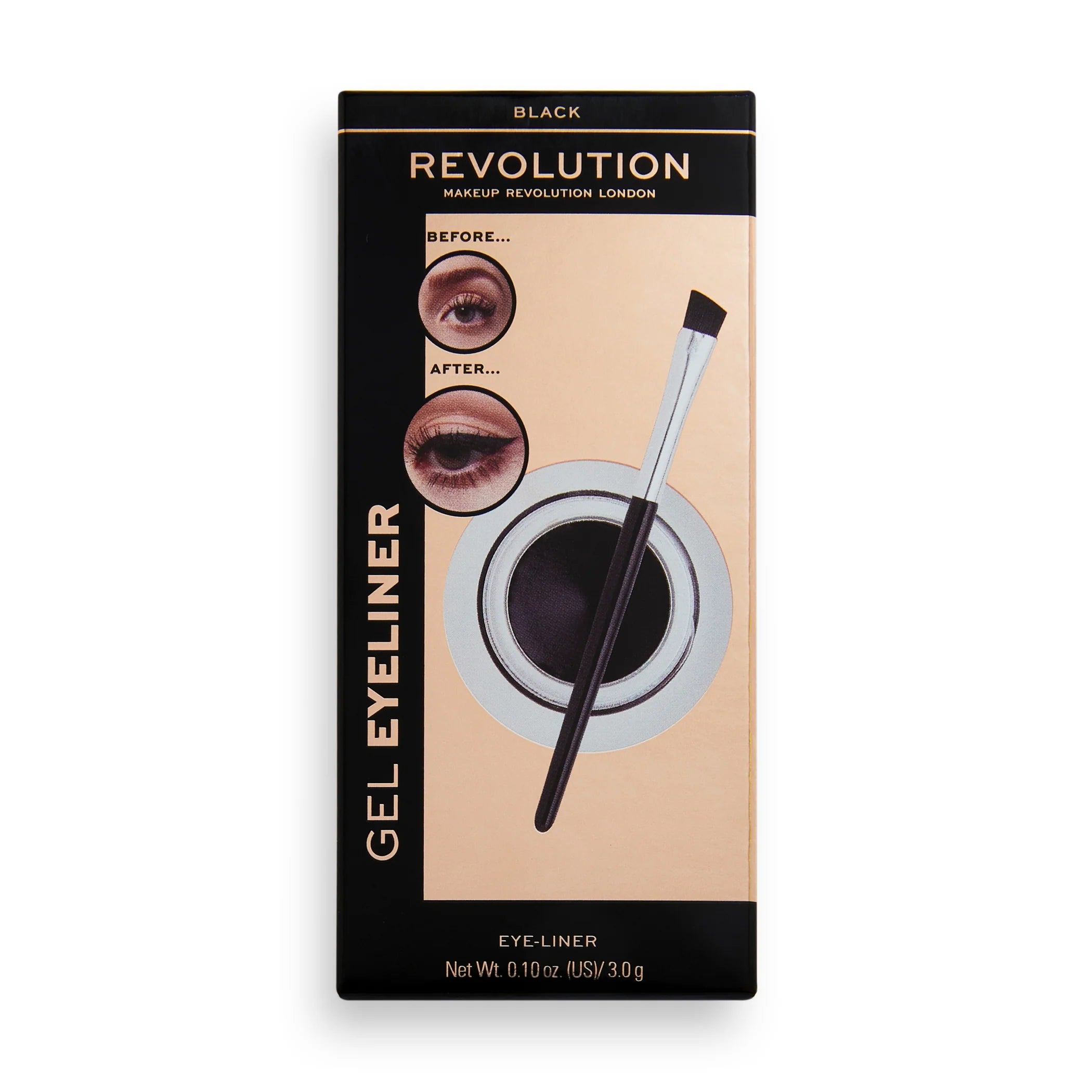 REVOLUTION Gel Eyeliner Pot With Brush - Black REVOLUTION