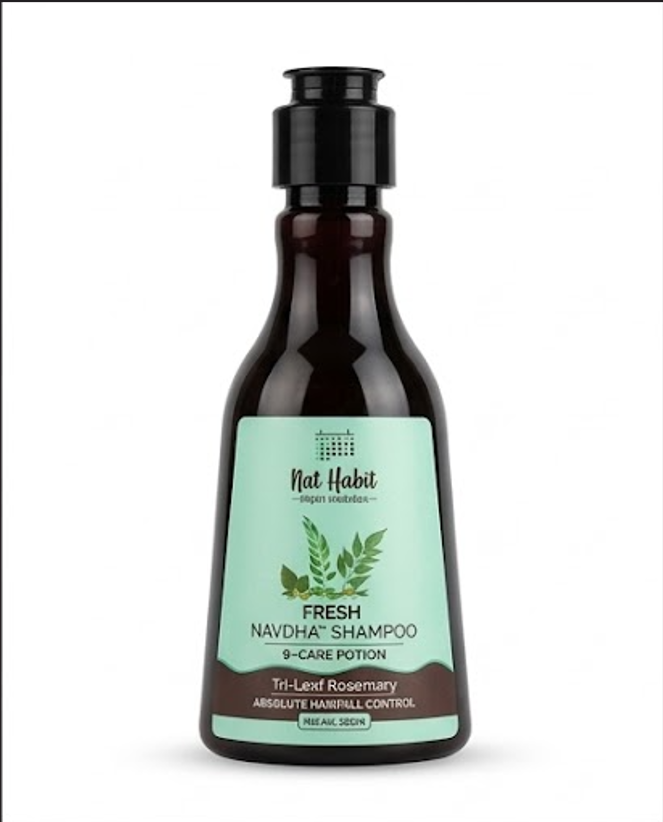 Nat Habit Anti-HairFall Tri-Leaf Rosemary Navdha Shampoo 125ml Nat Habitat