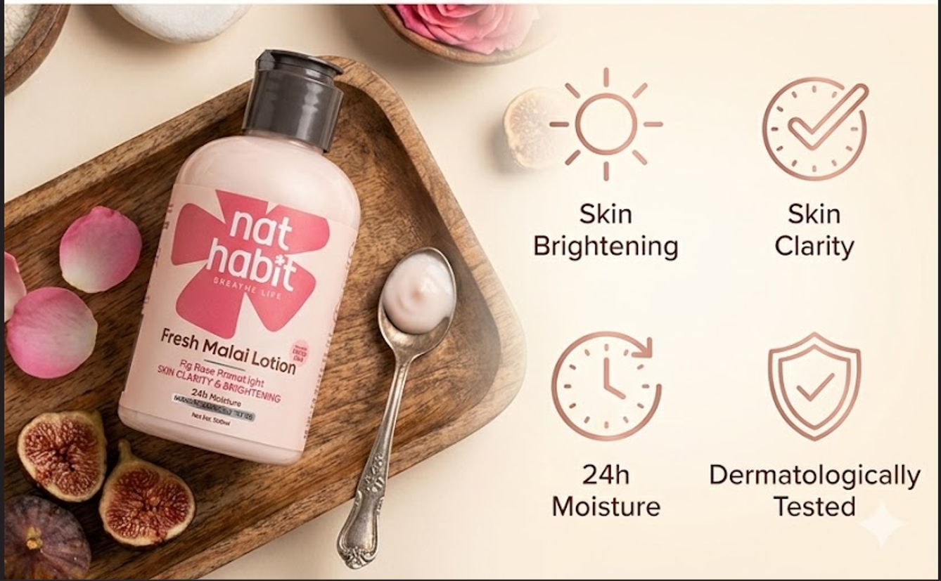 Nat Habit Fig Rose Primalight Fresh malai lotion 200ml Nat Habitat