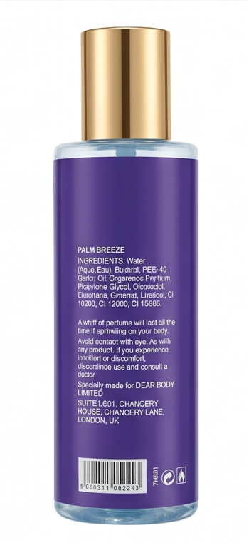 Dear Body Palm Breeze Fragrance Mist 250 ml DEAR BODY