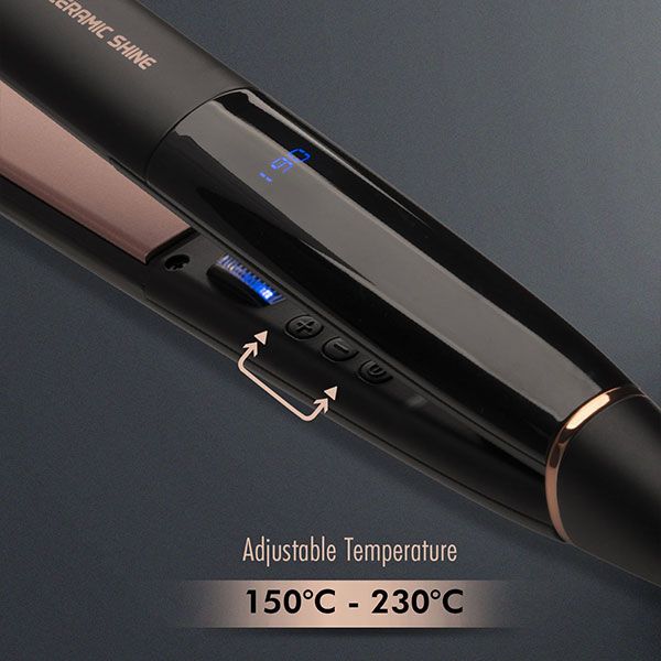 VEGA PROFESSIONAL Pro Gold Ceramic Shine Hair Straightener -BLACK ROSE GOLD VEGA PROFESSIONAL