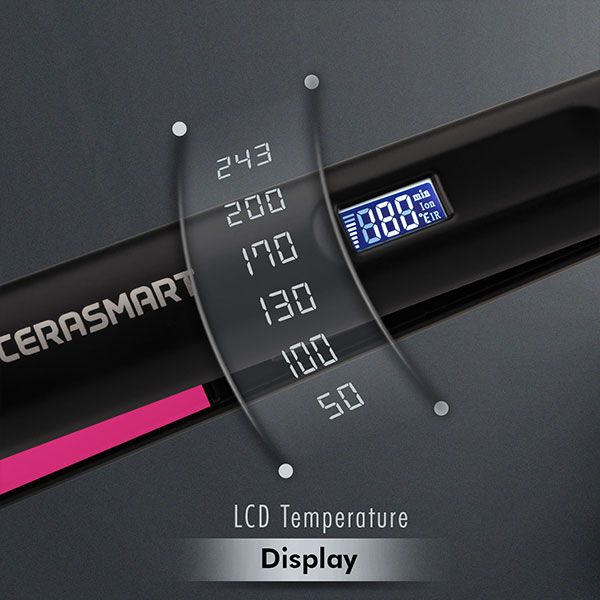 VEGA PROFESSIONAL Pro Cera Smart Hair Straightener BLACK -RED VEGA PROFESSIONAL