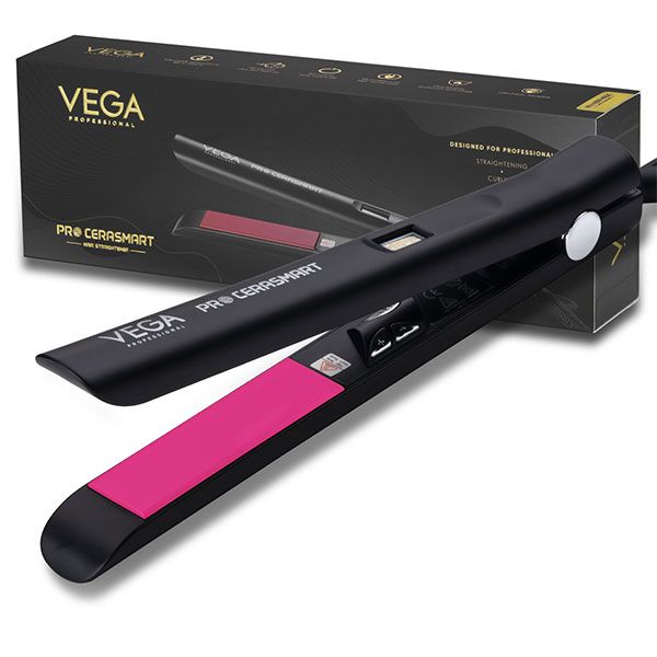 VEGA PROFESSIONAL Pro Cera Smart Hair Straightener BLACK -RED VEGA PROFESSIONAL