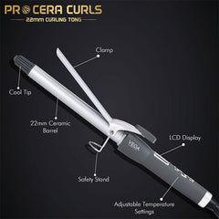 VEGA PROFESSIONAL Pro Cera Curls 22mm Curling Tong VEGA PROFESSIONAL