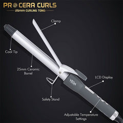 VEGA PROFESSIONAL Pro Cera Curls 25mm Curling Tong VEGA PROFESSIONAL