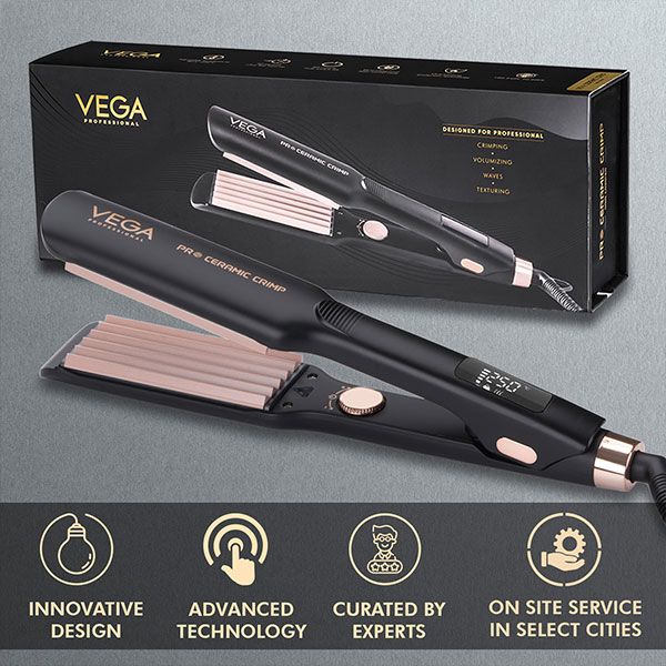 VEGA PROFESSIONAL Pro Ceramic Crimp Ceramic Hair Crimper -BLACK VEGA PROFESSIONAL