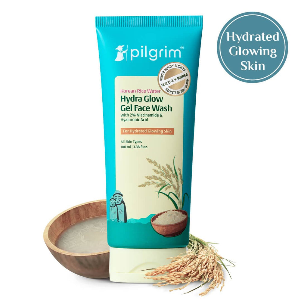 Pilgrim Korean Rice Water Hydra Glow Gel Face Wash | 100ml Pilgrim