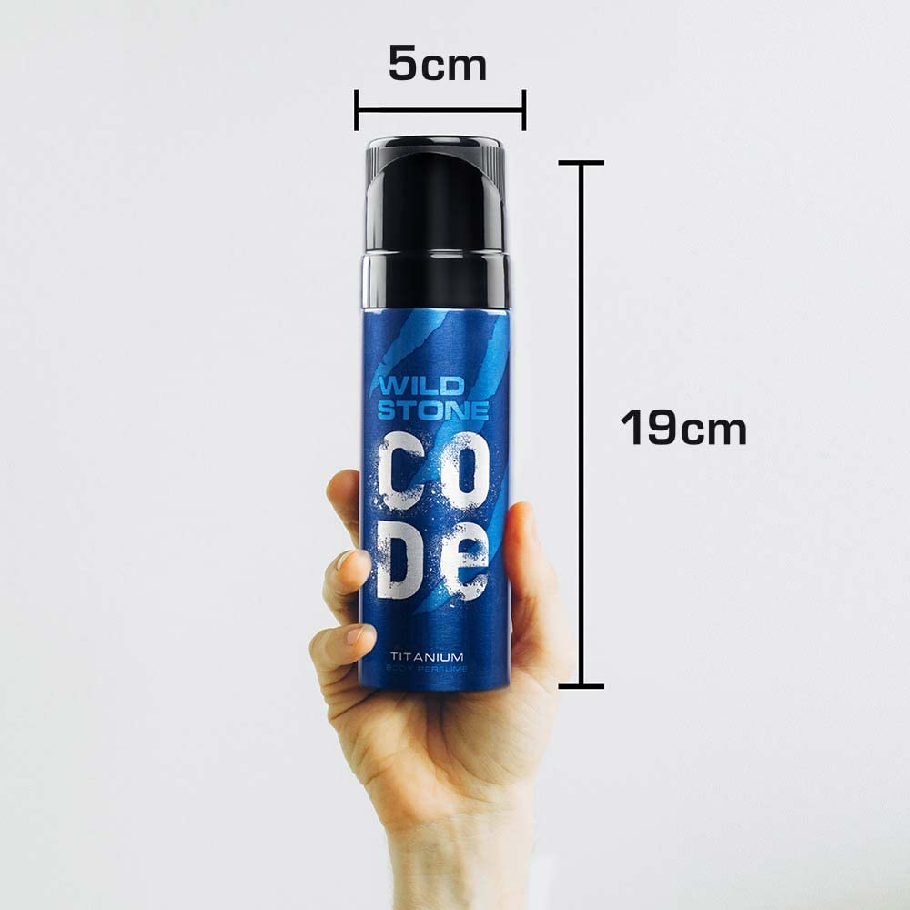 WILD STONE CODE Titanium Long Lasting No Gas Body Perfume For Men, 150Ml, Spray ( PACK OF 2 )