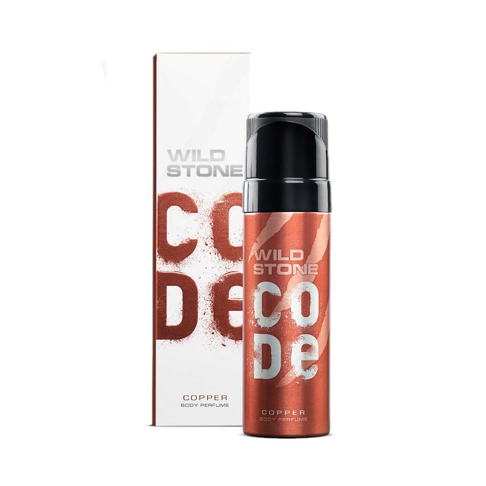 WILD STONE CODE Copper Long Lasting No Gas Body Perfume Spray for Men, 150Ml ( PACK OF 2 )