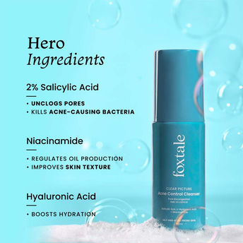 Foxtale Acne Control Cleanser with Salicylic Acid & Niacinamide | 100ml FOXTALE