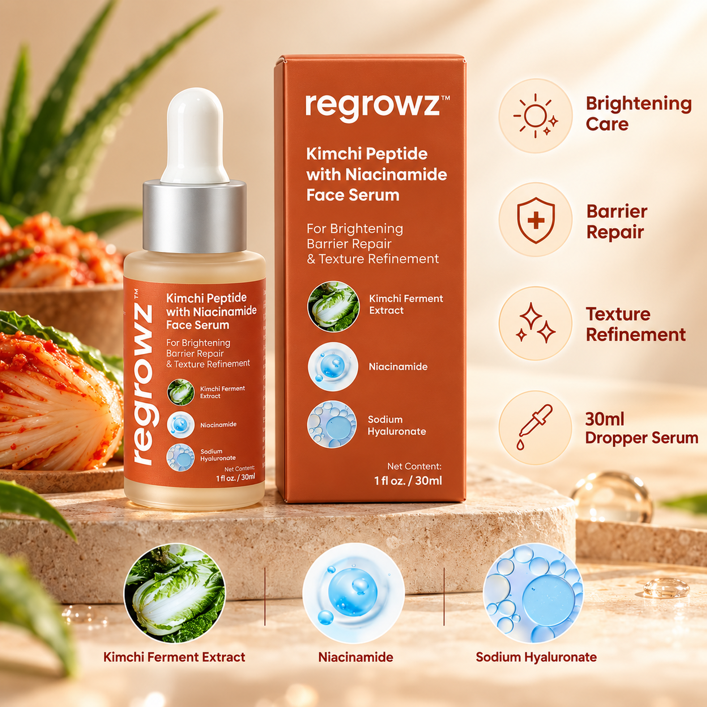 Regrowz Kimchi Peptide With Niacinamide Face Serum REGROWZ