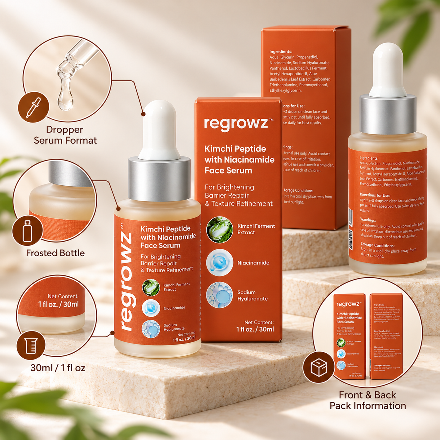 Regrowz Kimchi Peptide With Niacinamide Face Serum REGROWZ