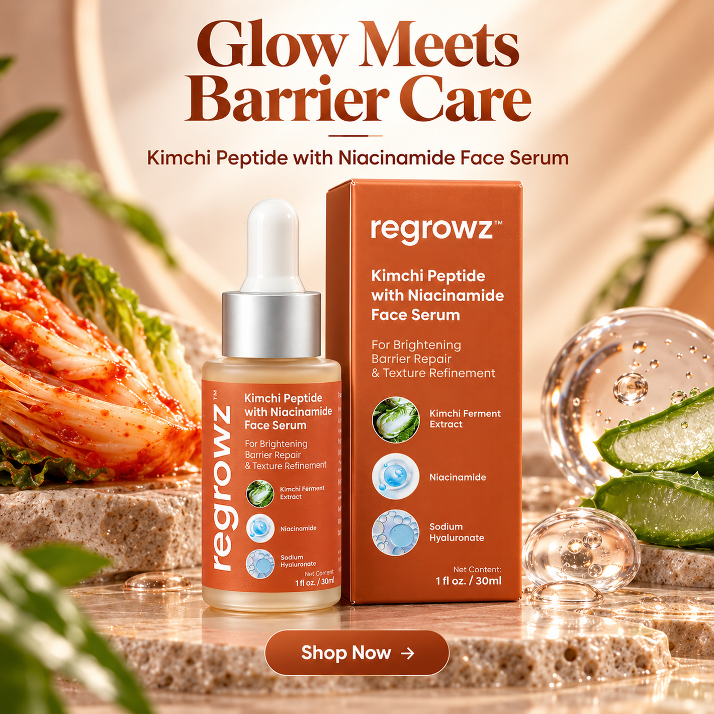 Regrowz Kimchi Peptide With Niacinamide Face Serum REGROWZ