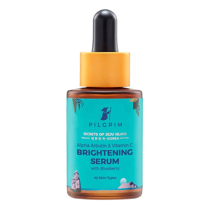 PILGRIM Korean 2% Alpha Arbutin & 3% Vitamin C Brightening Face Serum for glowing skin| Vegan & Cruelty-free | 30ml