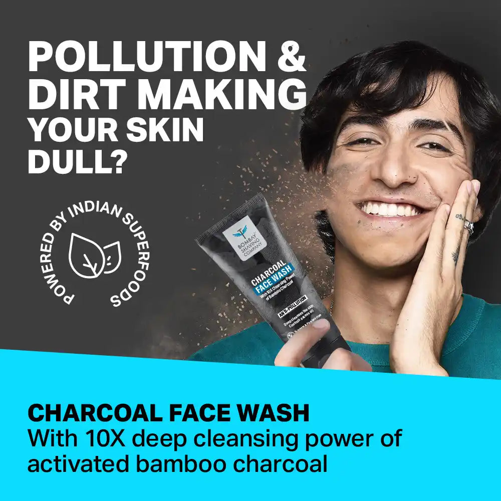 Bombay Shaving Company Charcoal Face Wash With 10X Cleansing Power Of Bamboo Charcoal 100g Bombay Shaving Company