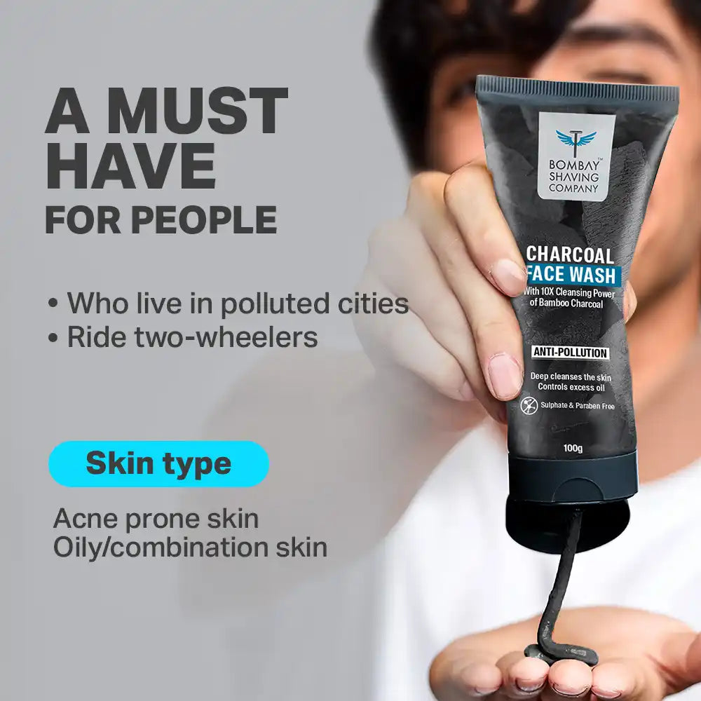 Bombay Shaving Company Charcoal Face Wash With 10X Cleansing Power Of Bamboo Charcoal 100g Bombay Shaving Company