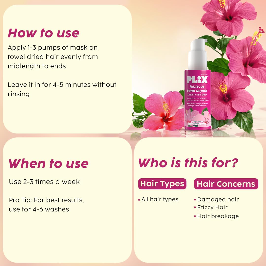 Plix Hibiscus Bond Repair Leave In Hair Mask 50ml PLIX