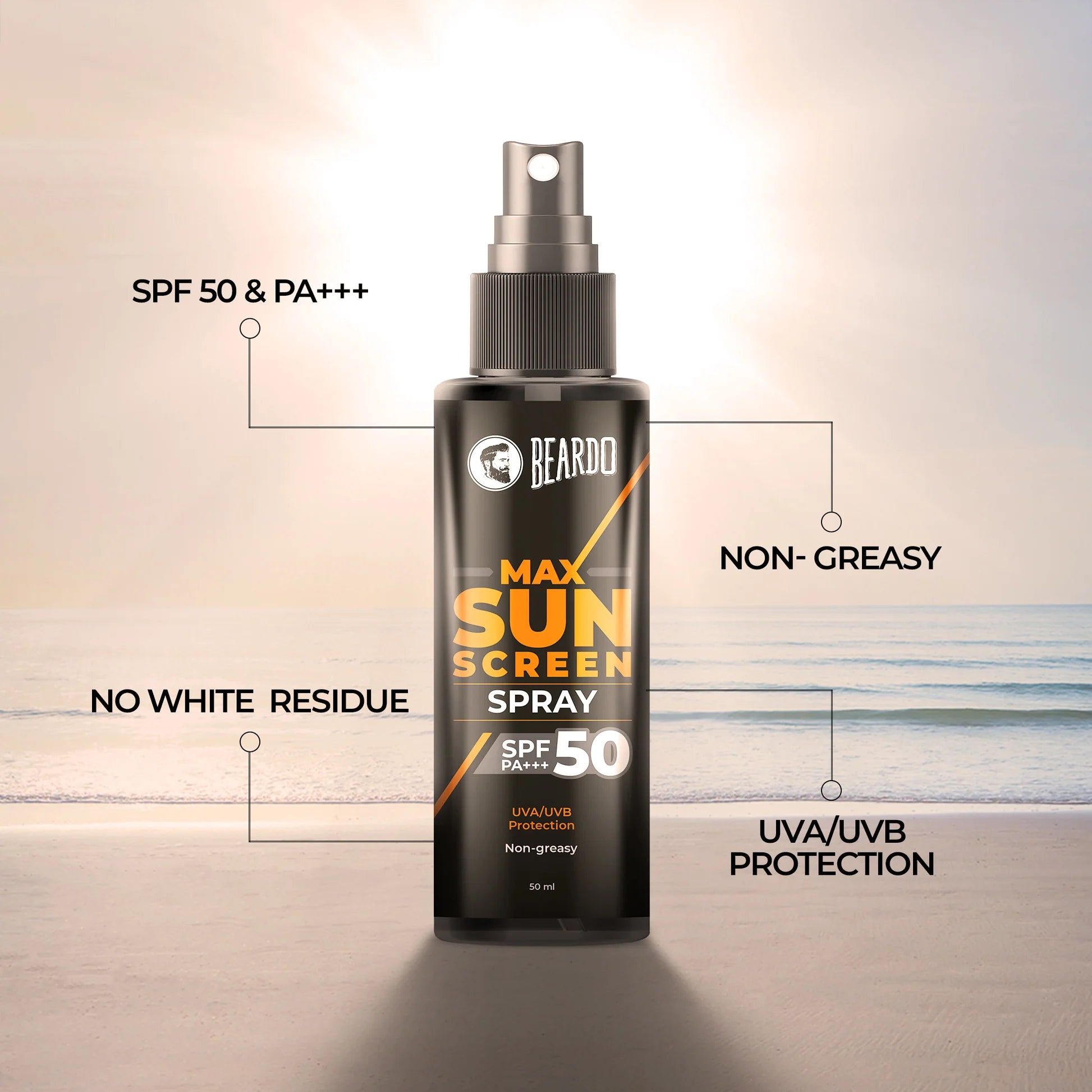 BEARDO  Max Sunscreen Spray SPF-50 -50ml Beardo