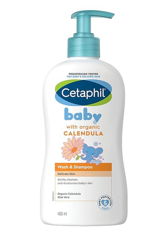 Cetaphil Baby Wash & Shampoo with Organic Calendula,400ml Cetaphil