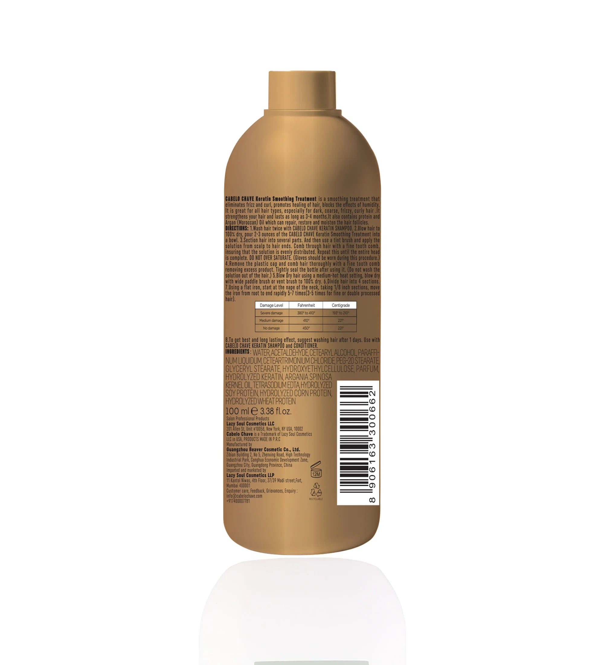 CABELO CHAVE PROFESSIONAL Keratin Treatment Smoothing Argan Oil 100 ml CABELO CHAVE PROFESSIONAL