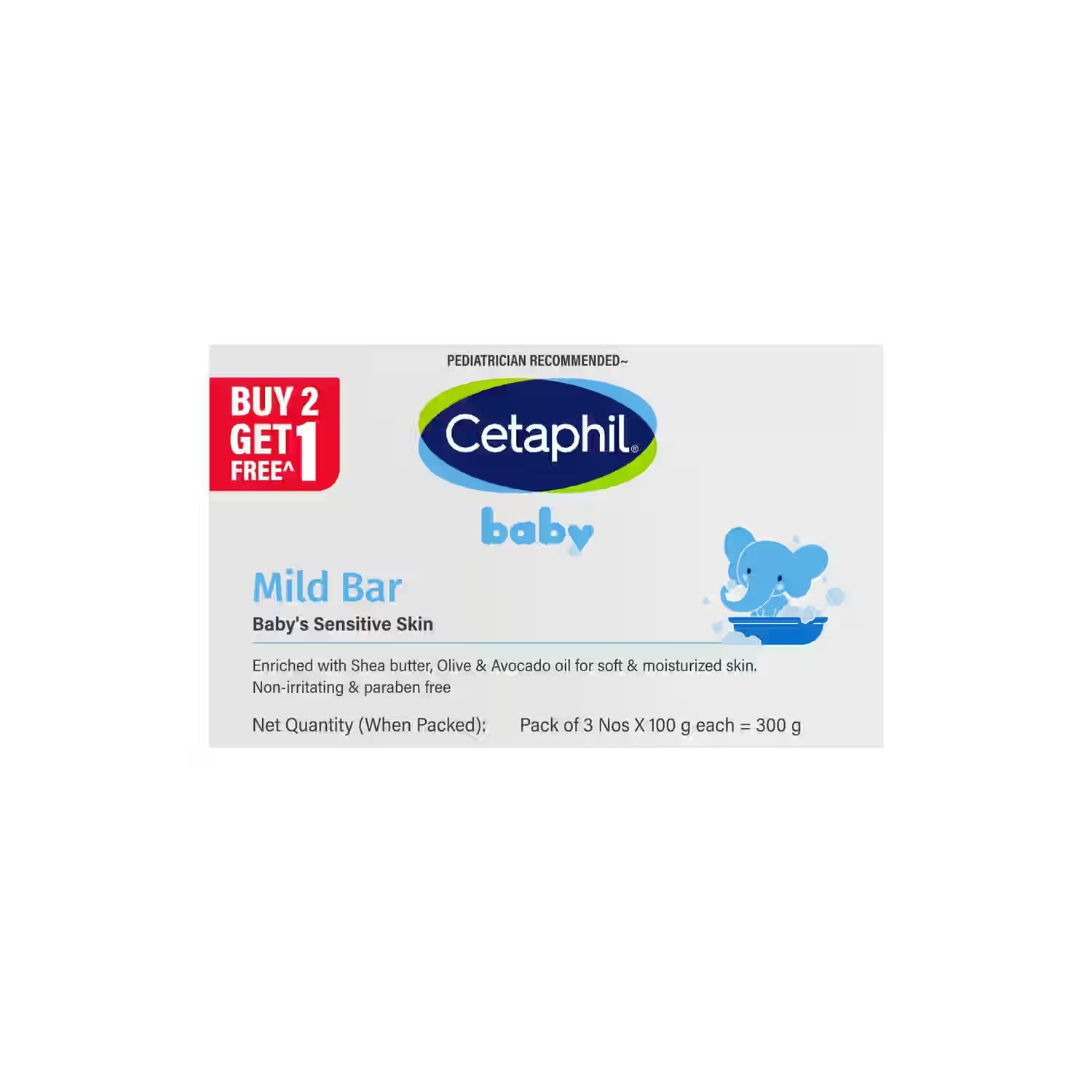 CETAPHIL Baby Mild Bar | Hypoallergenic | For Sensitive Skin | 3NOC X 100 each = 300g Cetaphil
