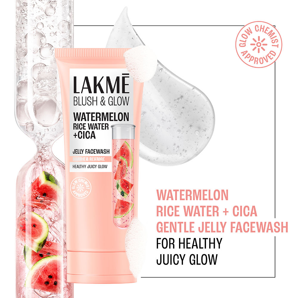 LAKME blush and glow WATERMELON RICE WATER  FACE WASH 100G Lakme
