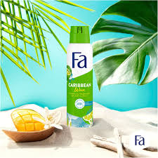 Caribbean Wave Deodorant Spray with the Exotic Fresh Fragrance of Lemon, 48h Protection, 150 ml Fa