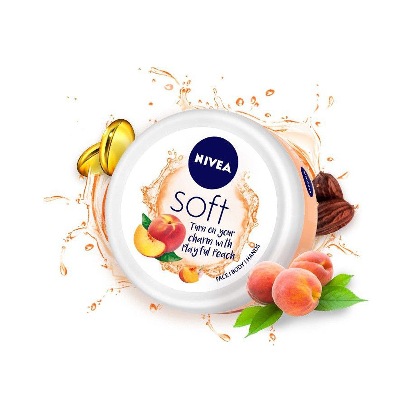NIVEA SOFT LIGHT MOISTURIZER CREAM  PLAYFUL PEACH 50ML NIVEA