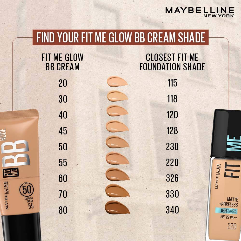 Maybelline New York Fit Me Glow BB Skin Tint, SPF 50, Niacinamide Maybelline