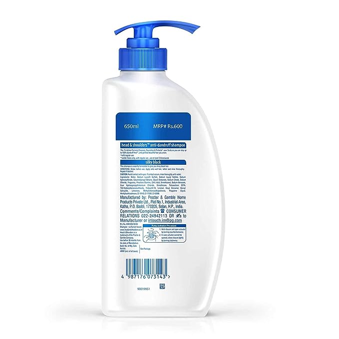 HEAD & SHOULDERS Anti-Dandruff Silky Black Leave Hair Shiny And Radiant 650 ml Head & Shoulder