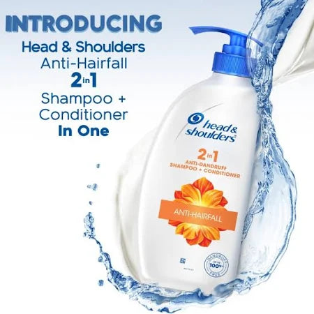 HEAD & SHOULDERS 2 in 1  Anti-Dandruff Shampoo + Conditioner Anti-Hairfall  650 ml Head & Shoulder