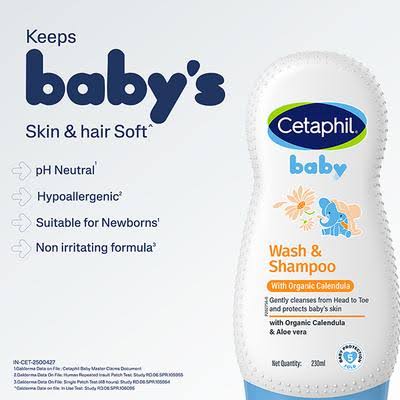Cetaphil Baby Gentle Wash With Organic Calendula 230Ml Cetaphil