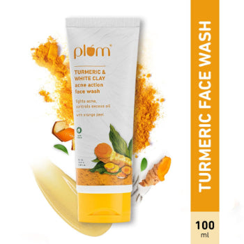 Plum TURMERIC & WHITE CLAY acne action face wash 100ML PLUM