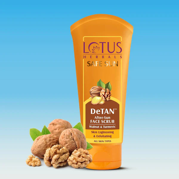User LOTUS HERBALS Detan After-Sun Face Scrub Walnut &Turmeric Lotus Herbal