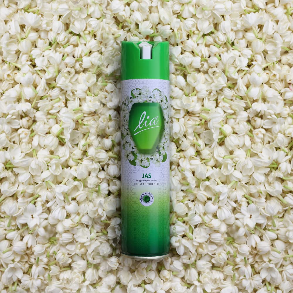 Lia Home Air Freshener Spray with Jasmine Fragrance, Multipurpose Freshener for Homes/Bathrooms/Gyms/Factories/Workspaces/Studios/Air Conditioned Rooms 310 g LIA
