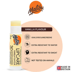 Malibu 30 SPF Lip Care Balm (Vanilla) 5g Malibu