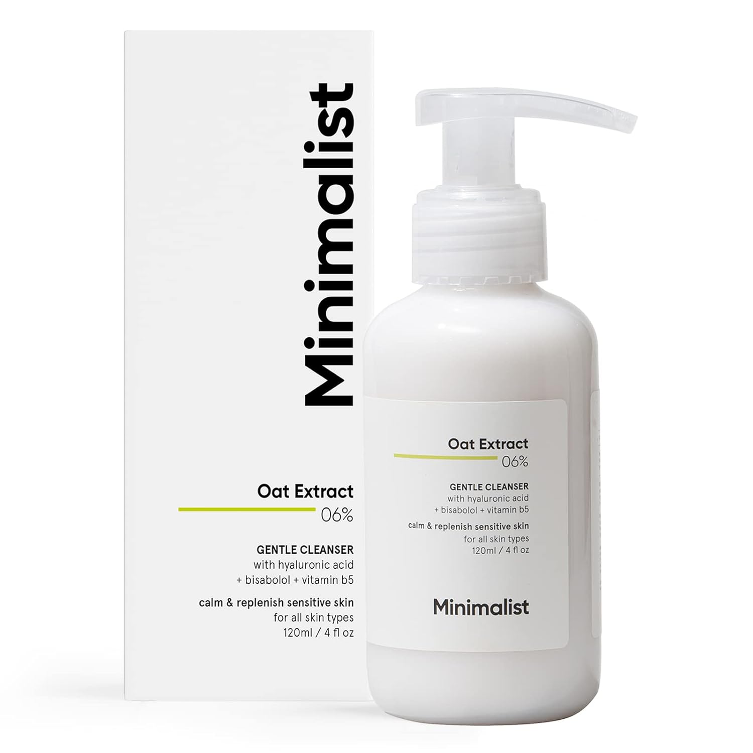 Minimalist Oat Extract 06% Gentle Cleanser With Hyalurolic Acid + vitamin b5 120ml Minimalist