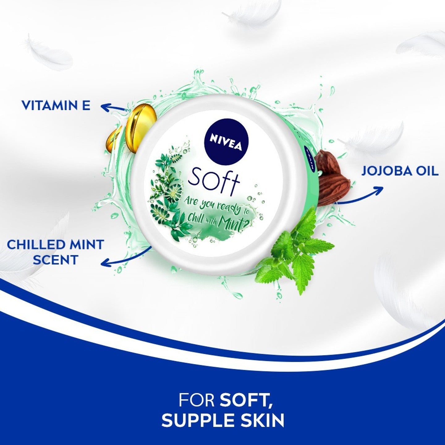 NIVEA SOFT LIGHT MOISTURIZER CHILLED MINT 100ML NIVEA